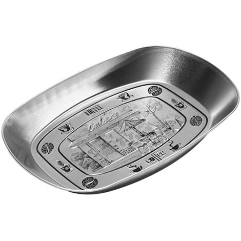 Plateau Vintage en Fer-Blanc Bateau, Style Rétro pour Snacks ou Fruits, Plateau Métallique Ancien pour Café