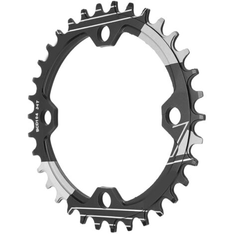 Plateau VTT 34 Dents en Alliage Aluminium Noir, Anti-Corrosion, Denture Positive/Négative