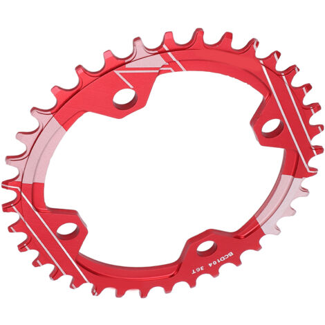 Plateau VTT 36 dents Lebycle 104BCD Rouge, Disque à Engrenage Positif/Négatif Résistant