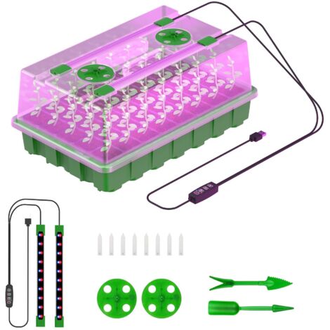 Plateaux de Germination de graines d'intérieur – Kit de Serre réutilisable avec humidité réglable for la Croissance des Plantes et Le démarrage des graines
