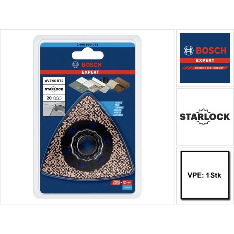 Bosch - expert avz 90 RT2 Plaque de ponçage Starlock 90 mm - 1 pièce