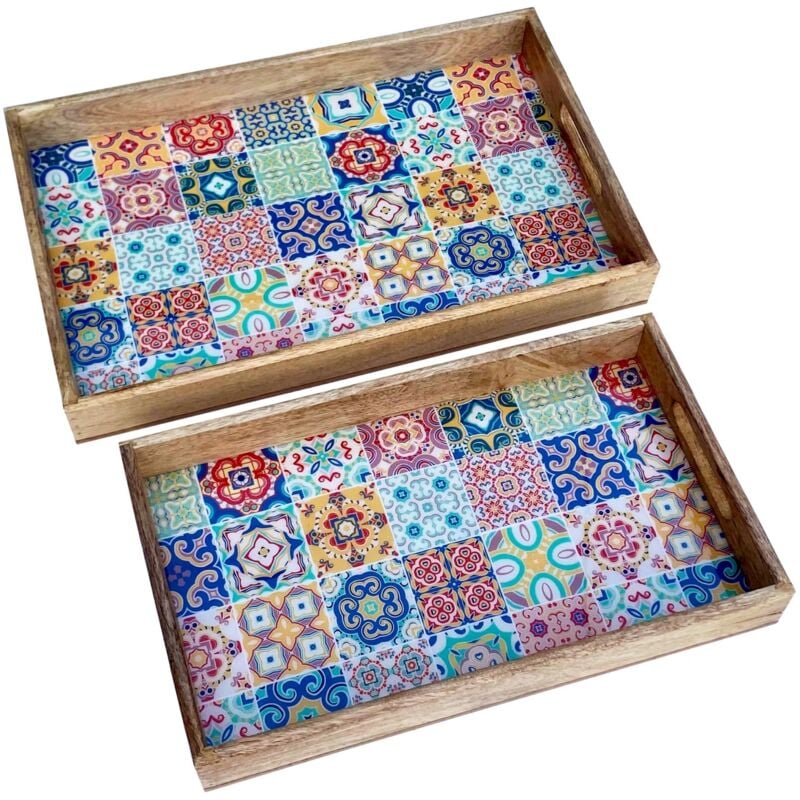 Plateaux hydrauliques multicolores vintage 2U pour la cuisine et la maison