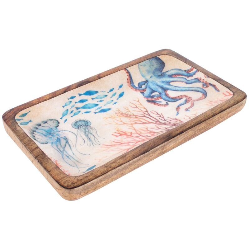Plateau décoratif en bois pour méduses de mer, pour cuisine et salle à manger