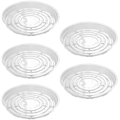 Plateaux transparents pour pots de fleurs 5 bases en plastique par paire
