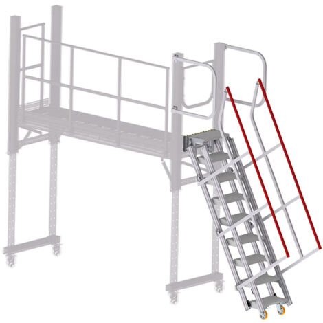 Plateforme d'accès camion avec escalier - Hauteur d'accès 0.80 à 2.00m - Réglage en continu par manivelle - 226002/ESC