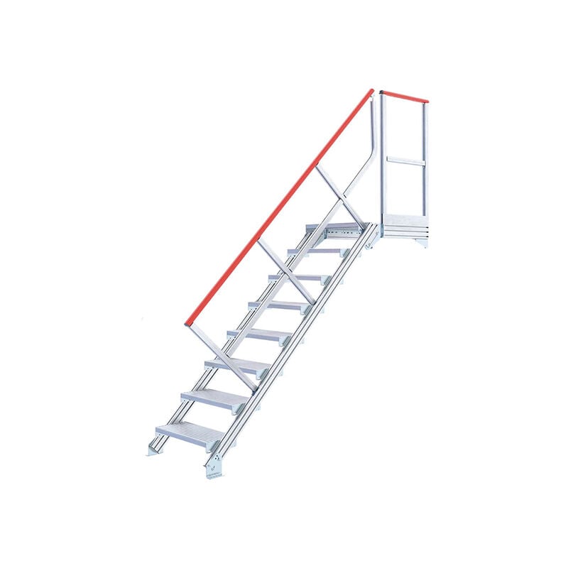 Matisère - Escalier industriel 8 marches - Hauteur à franchir 1.75m - Inclinaison 45° - Main-courante à droite - 22210608/MCD