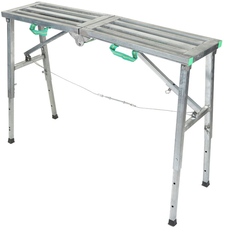 Plateforme de travail pliante réglable de 60 à 90 cm Échafaudage en aluminium renforcé Échelle à marches pour cloisons sèches Banc