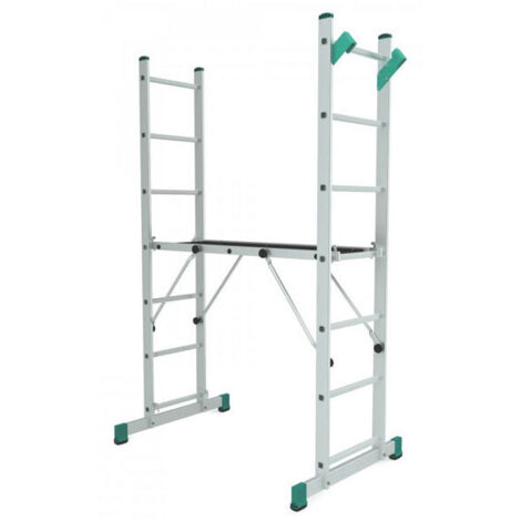 Plateforme échafaudage modulable pour escaliers – Hauteur ajustable jusqu'à 3m – Plateau anti-dérapant – Utilisation intérieure et extérieure