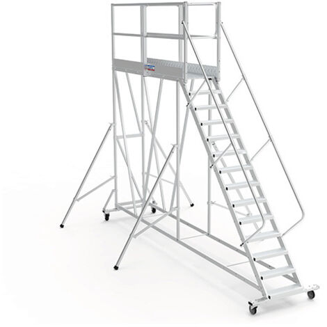 Plateforme roulante 13 marches - Hauteur max. de travail 4.60m - PTF2513GD-P
