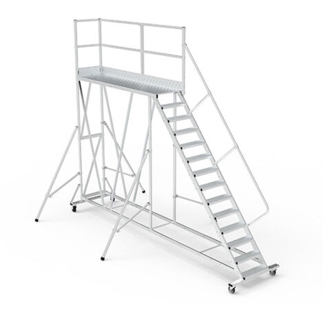 Plateforme roulante 14 marches - Hauteur max. de travail 4.80m - PTF2514D