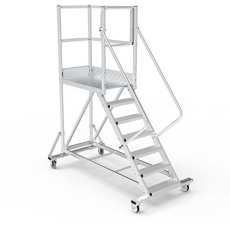 Plateforme roulante 7 marches - Hauteur max. de travail 3.40m - PTF107D-RSP
