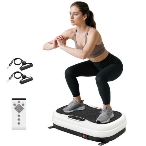Plateforme vibrante à 50 vitesses 3 programmes Écran LED Télécommande Élastiques Élastiques Home Exercice