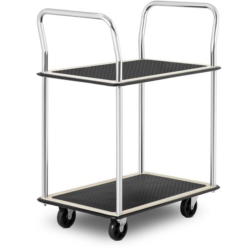 Platform Trolley Flatbed Trolley Platform Truck Trolley 120kg 2 Levels 72x43cm