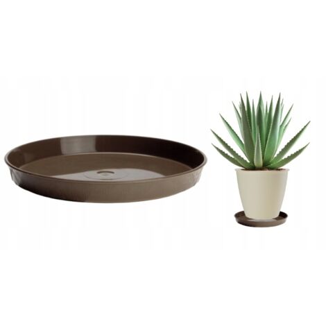 Platillo marrón imitación madera para maceta de 28 cm