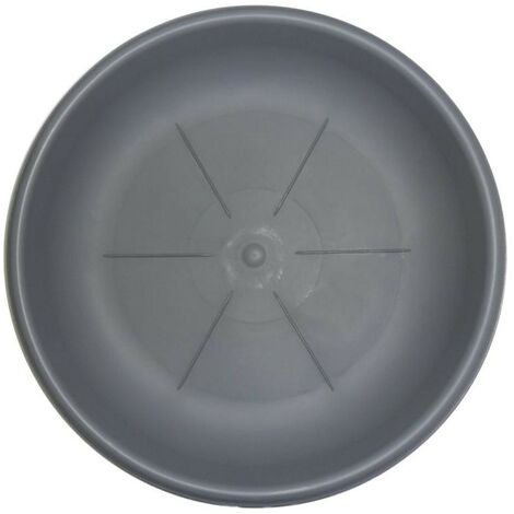 Platillo Redondo Cm. 26 Gris Para Maceta Bama