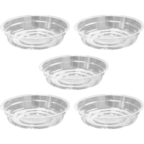 Platillos transparentes de alta calidad fabricados con PET reciclado para macetas – Tamaños: 15/20/25/30 cm – Juego de 5 – Resistentes, irrompibles e impermeables – Para uso interior y exterior