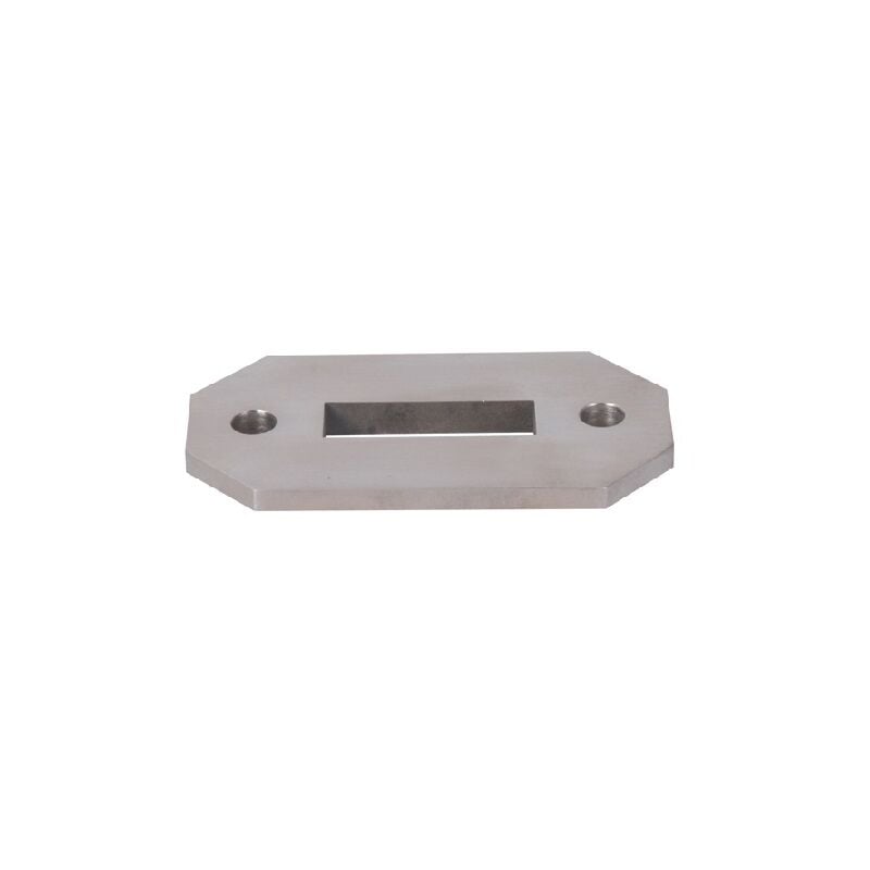 Deco Fer Forge - qualite francaise] - Platine rectangle pour poteau plat - Longueur 92mm Largeur 48mm - inox 316 - à visser