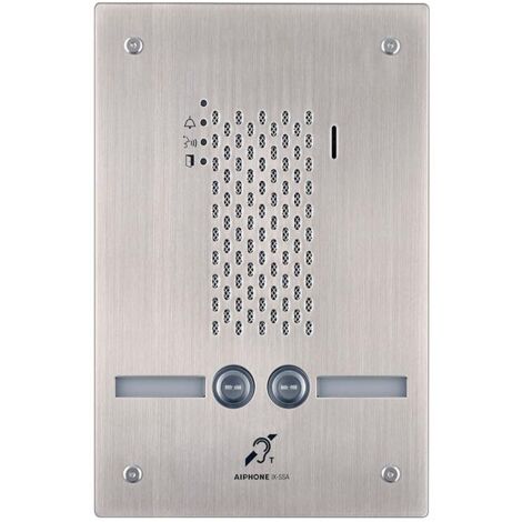 Platine audio encastrée inox 2 BP IP/SIP avec synthèse vocale pictos et boucle magnétique IXSSA2L - AIPHONE 200946