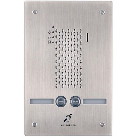 Platine audio encastrée inox 2 BP IP/SIP avec synthèse vocale pictos et boucle magnétique IXSSA2L - AIPHONE 200946