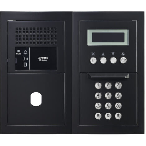 Platine audio modulaire, défilement, finition noir, avec emplacement Vigik 200469 - AIPHONE GTBAHSBMB