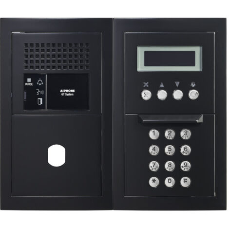 Platine audio modulaire, défilement, finition noir, avec emplacement Vigik 200469 - AIPHONE GTBAHSBMB