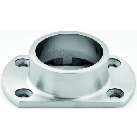 Platine d'ancrage ovale pour tube montage au sol inox 304 - 42.4 mm - CROSO