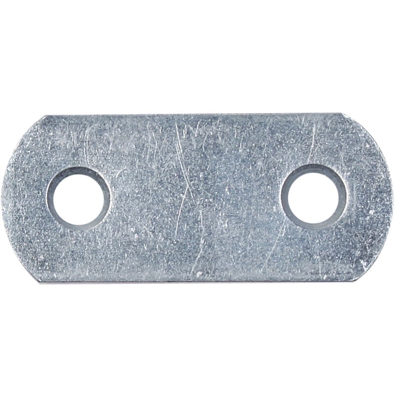 Alberts - 837877 Platine d'assemblage, avec extrémités arrondies, galvanisée, en bleu, 37 x 16 mm, Set de 100 pièces