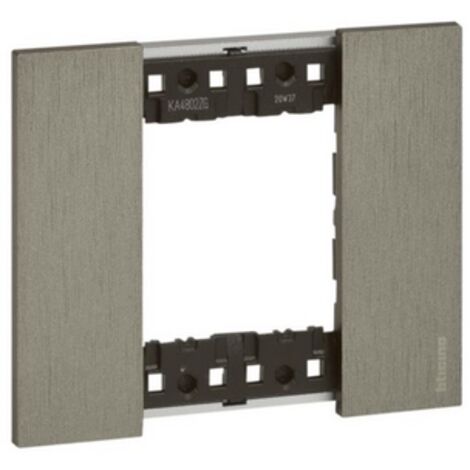Platine de Finition 2 Modules Métals BTicino Living Now KA4802N Acier