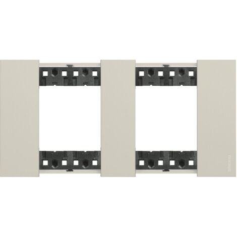 Platine de Finition 2 x 2 Modules BTicino Living Now KA4802M2K Sable