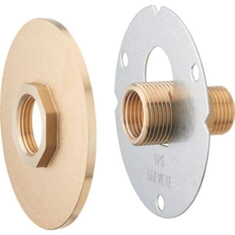 Platine de fixation coNFort robinet extérieur avant/après crépi finition laiton brut - AROZ