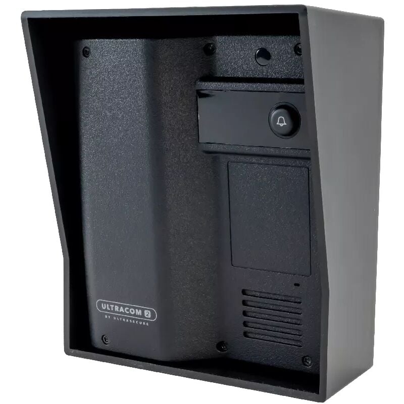Ultra Secure - Platine de rue 600 mètres autonome individuelle sans-fil longue distance - UltraCOM2 noire 600-SOLO avec visière Noire