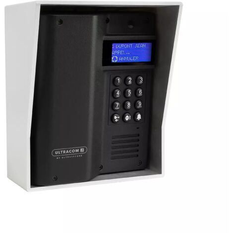 Platine de rue 600 mètres autonome sans-fil longue distance - UltraCOM3 NOIRE + visière argentée