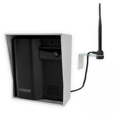 Platine de rue 600m autonome individuelle sans-fil - UltraCOM2 visière argentée antenne : contourner obstacle / pilier
