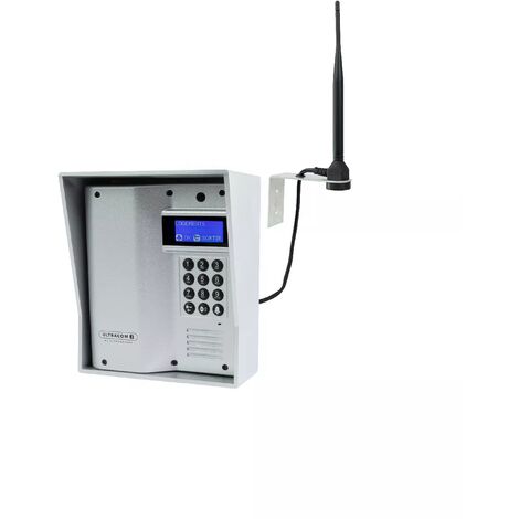 Platine de rue 600m autonome sans-fil - UltraCOM3 visière argentée + antenne : "contourner obstacle / pilier"