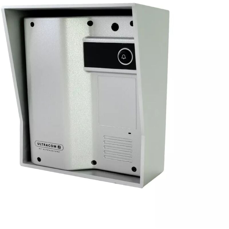 Ultra Secure - Platine de rue 600mètres autonome individuelle sans-fil longue distance - UltraCOM2 argentée 600-SOLO + visière Argentée