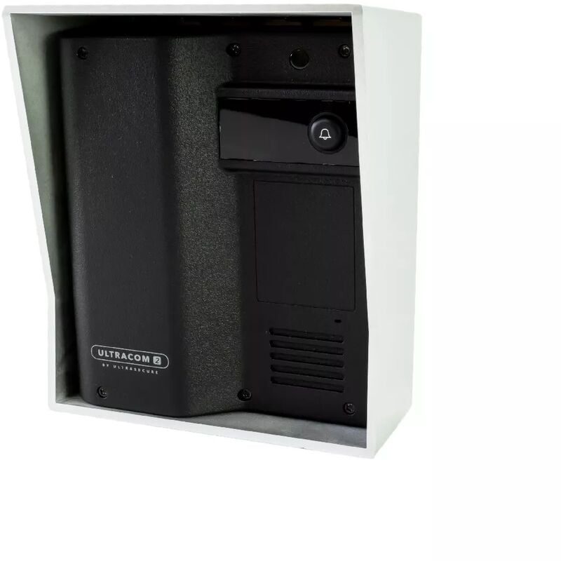 Ultra Secure - Platine de rue 600mètres autonome individuelle sans-fil longue distance - UltraCOM2 noire 600-SOLO + visière Argentée