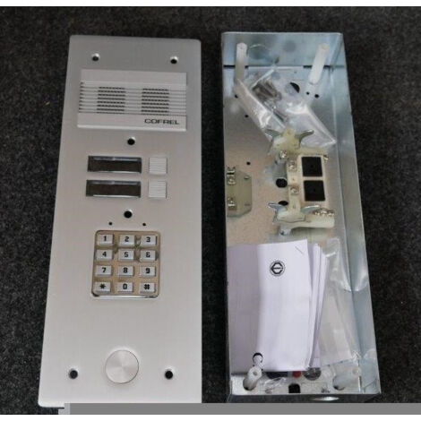 Platine de rue Série 200 audio étroite avec clavier codé façade Alu 4mm 2 appels (308402)