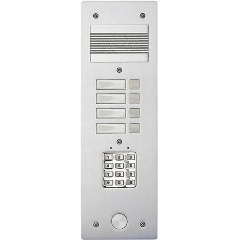 Platine de rue Série 200 audio étroite avec clavier codé façade Alu 4mm 4 appels (308404)
