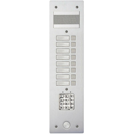 Platine de rue Série 200 audio étroite avec clavier codé façade Alu 4mm 8 appels (308408)