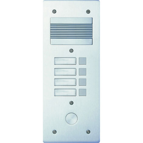 Platine de rue Série 200 audio étroite façade Alu 4mm 4 appels (308204)
