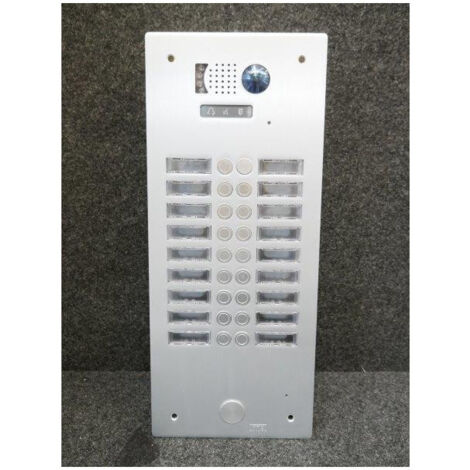 Platine de rue vidéo alu anodisé 2 rangées 18 boutons montée câblée pour système 2VOICE URMET