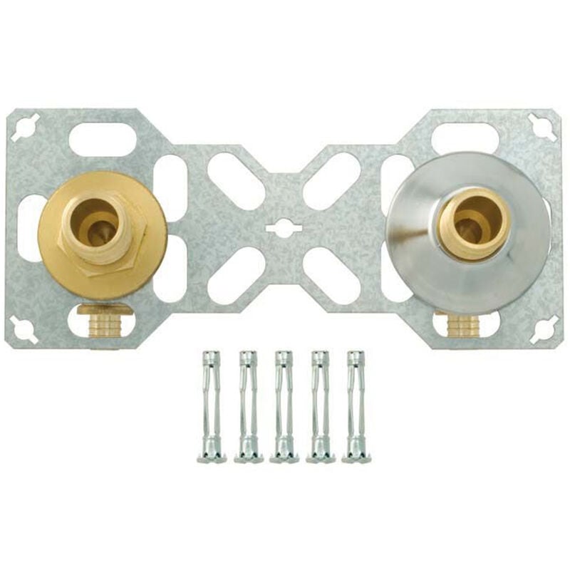 Platine double robinetterie murale