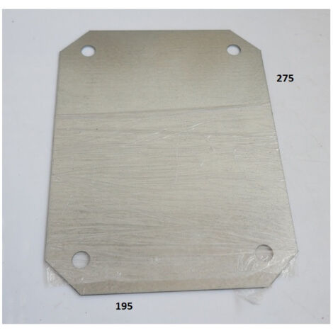 Platine métallique pleine 275x195mm acier galva pour boite soudée rectangle ou coffret industriel 295x215mm
