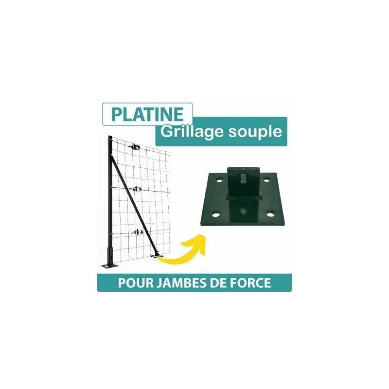 Cloture&jardin - Platine pour Jambe de Force - Vert - Vert (ral 6005)
