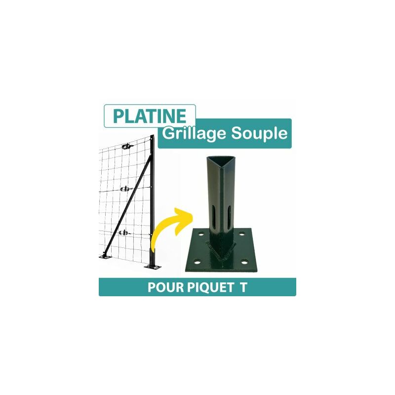 Platine pour Piquet T Vert - VERT 6005