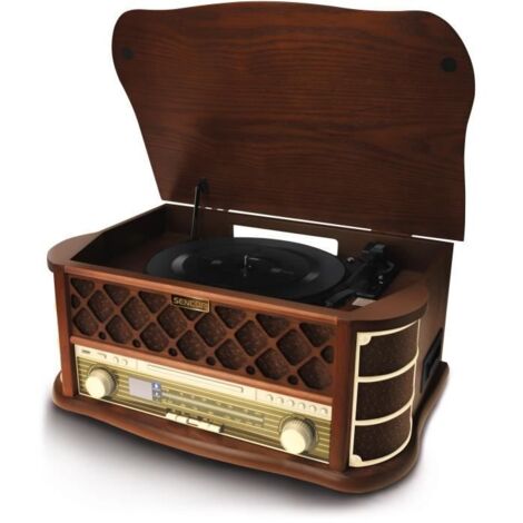 Platine rétro - SENCOR - STT 016 - 6 W - Lecteur CD/cassettes - USB - Marron