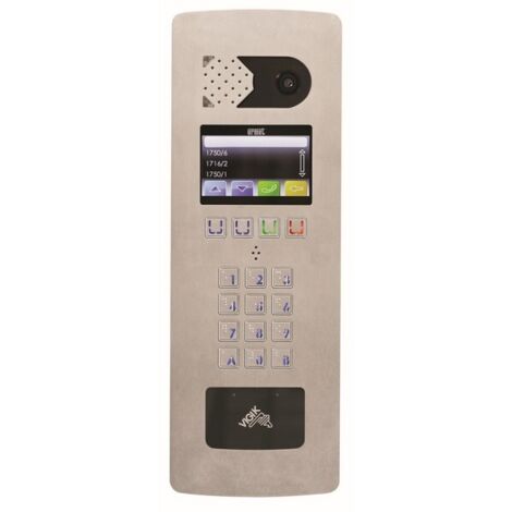 Platine vidéo à défilement 2VOICE graphique perçage T25 - Aluminium Champagne URMET D83/IGLPPT
