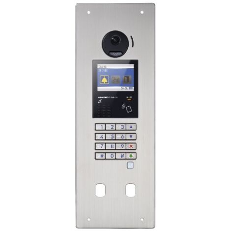 Platine vidéo enc. inox défilement nfc b. mag. double perçage vigik+résident GTDMBLVND AIPHONE 200281