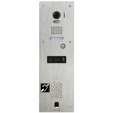 Platine vidéo inox encastré 1BP clavier code boucle magnétique - AIPHONE - 130352
