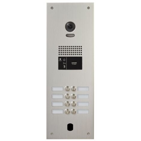 Platine vidéo monobloc gt alu naturel 8 bp d'appel avec électronique incluse PA8BV AIPHONE 200296